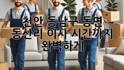 천안 동남구 동면 동산리 이사, 시간까지 완벽하게!