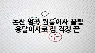 논산 벌곡 원룸이사 꿀팁🍯 용달이사로 짐 걱정 끝!